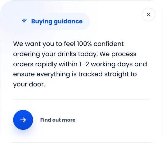 Actual Signalbuy buying guidance explaining order processing within 1–2 working days and tracked delivery